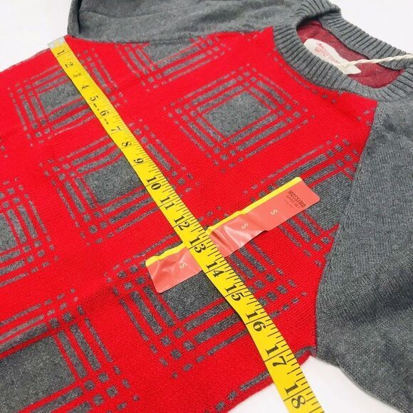 Mossimo Supply Co Sweater Men’s Size S Red Gray Cotton - Picture 9 of 11